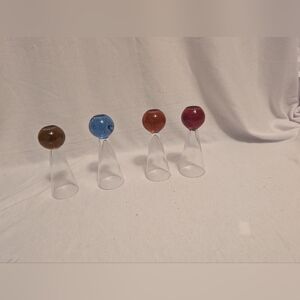 Set of Four Decorative Glass Marbles